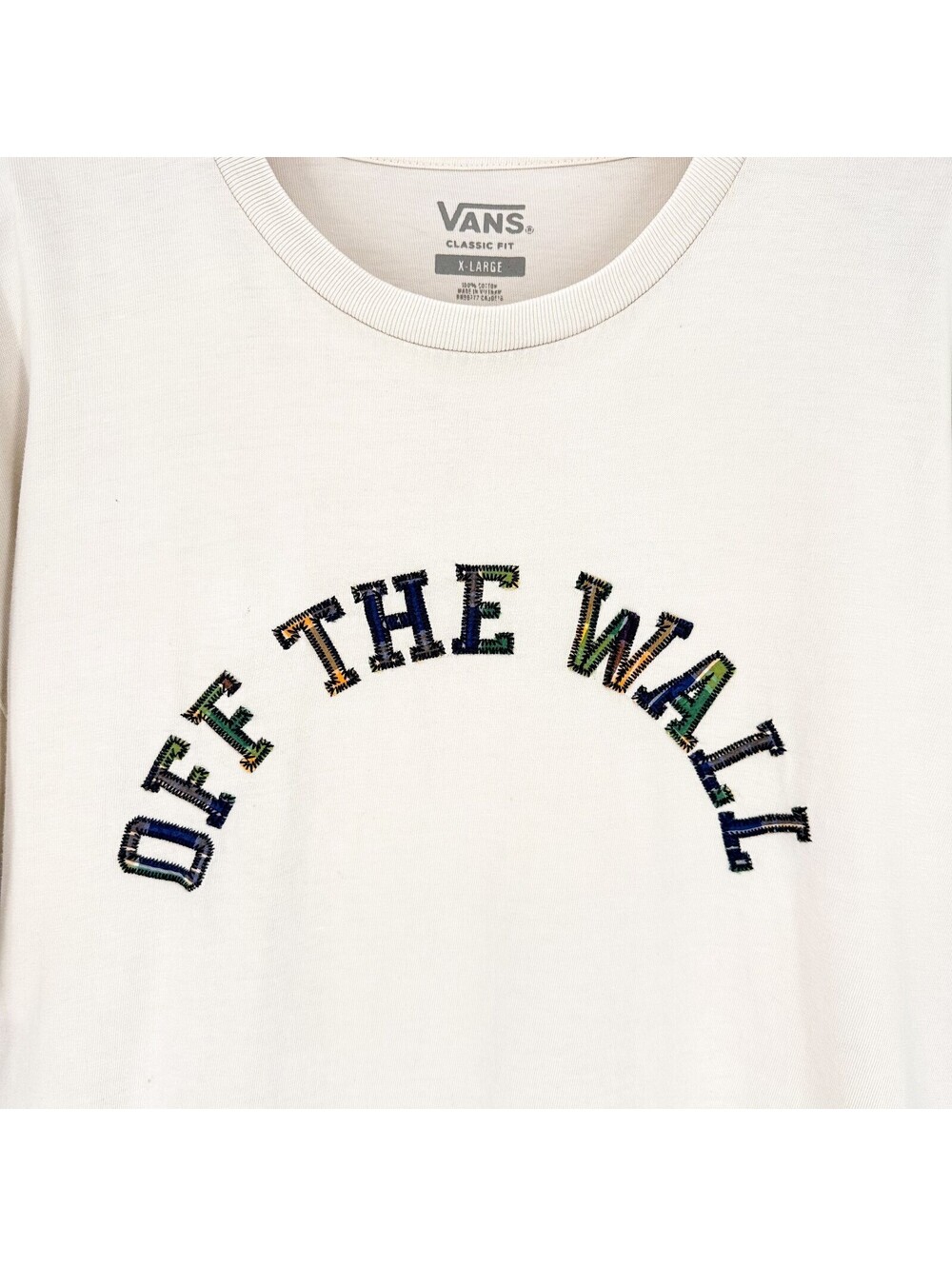 Vans Off The Wall Embroidered Floral Logo T Shirt Men XL - Picture 4 of 10
